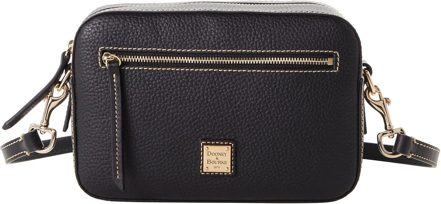 Dooney & Bourke Women's Camera Zip Crossbody in Pebble Grain Leather, Small Handbag with Adjustable Shoulder Strap