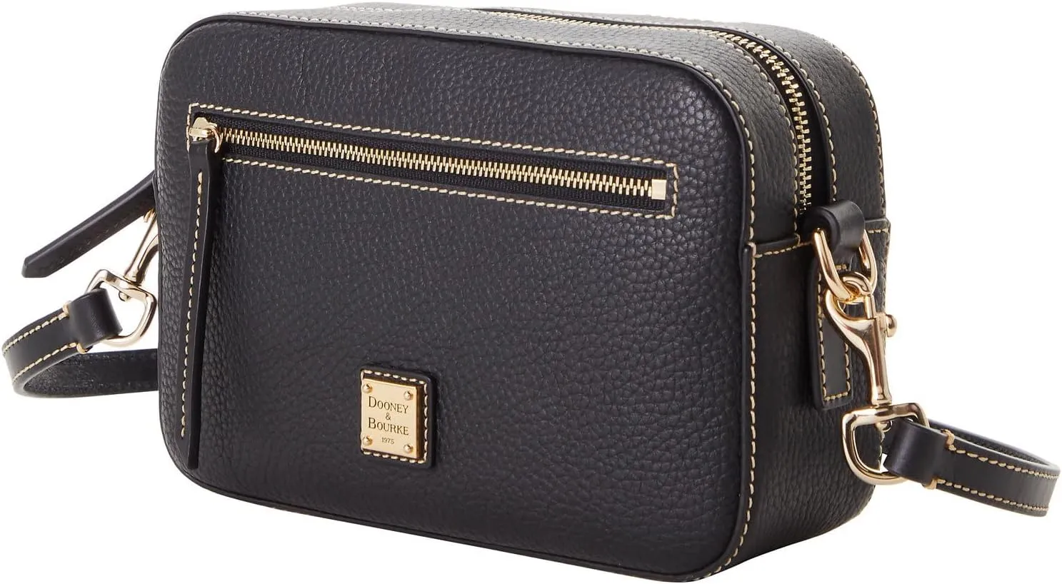 Dooney & Bourke Women's Camera Zip Crossbody in Pebble Grain Leather, Small Handbag with Adjustable Shoulder Strap