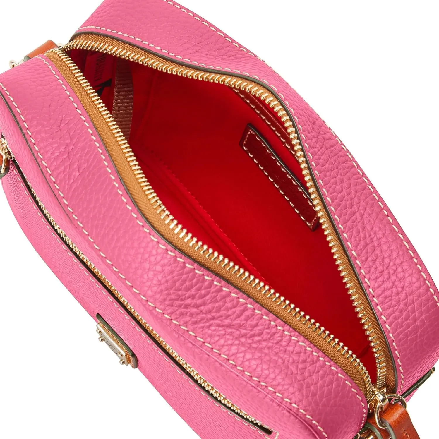Dooney & Bourke Women's Camera Zip Crossbody in Pebble Grain Leather, Small Handbag with Adjustable Shoulder Strap