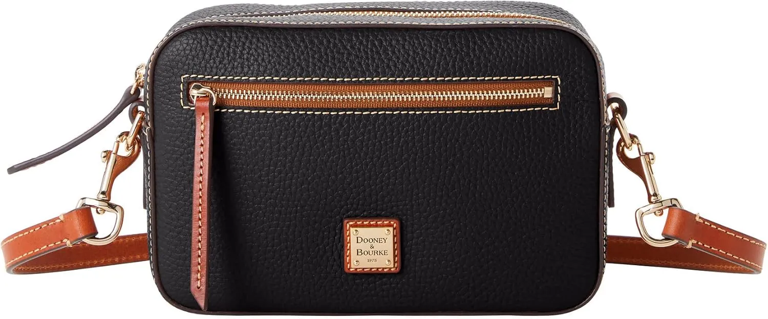 Dooney & Bourke Women's Camera Zip Crossbody in Pebble Grain Leather, Small Handbag with Adjustable Shoulder Strap