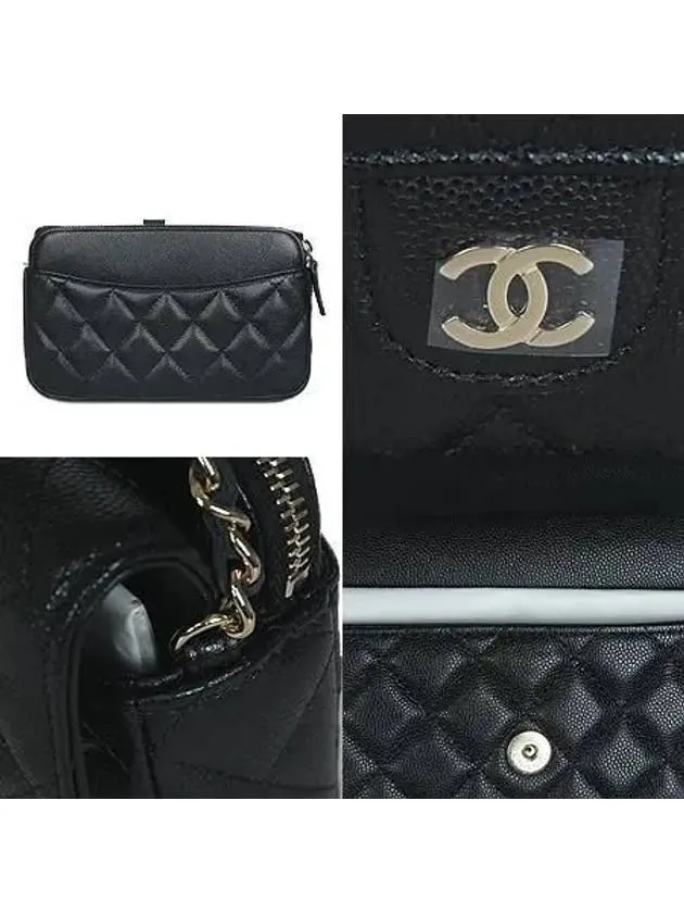 Double Caviar Wide variety Bag Phone Chain Holder Gold Personalized assistance Black Logo AP2096 Chanel COCO Cross Champagne