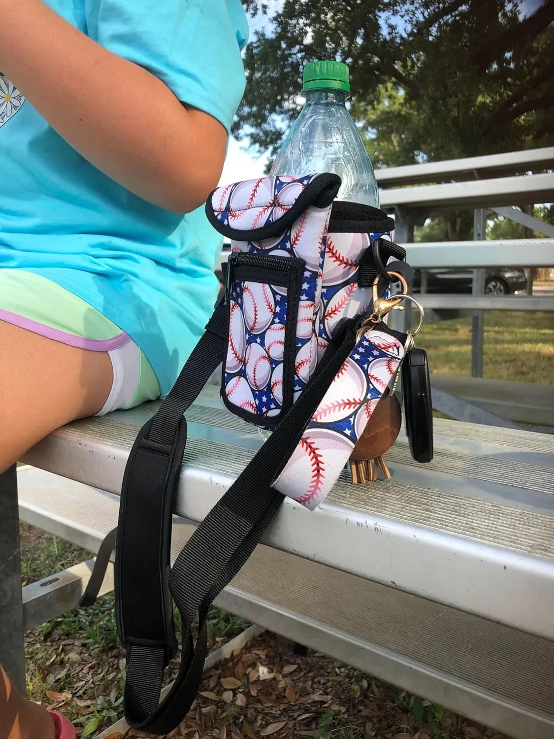 Drink Handlers Around Drink Wrap with Pocket Purse - Versatile Water Bottle Holder with Strap, Ideal for Gym, Travel, Running - 30-40oz Tumbler, Carrier Bag, Butterfly