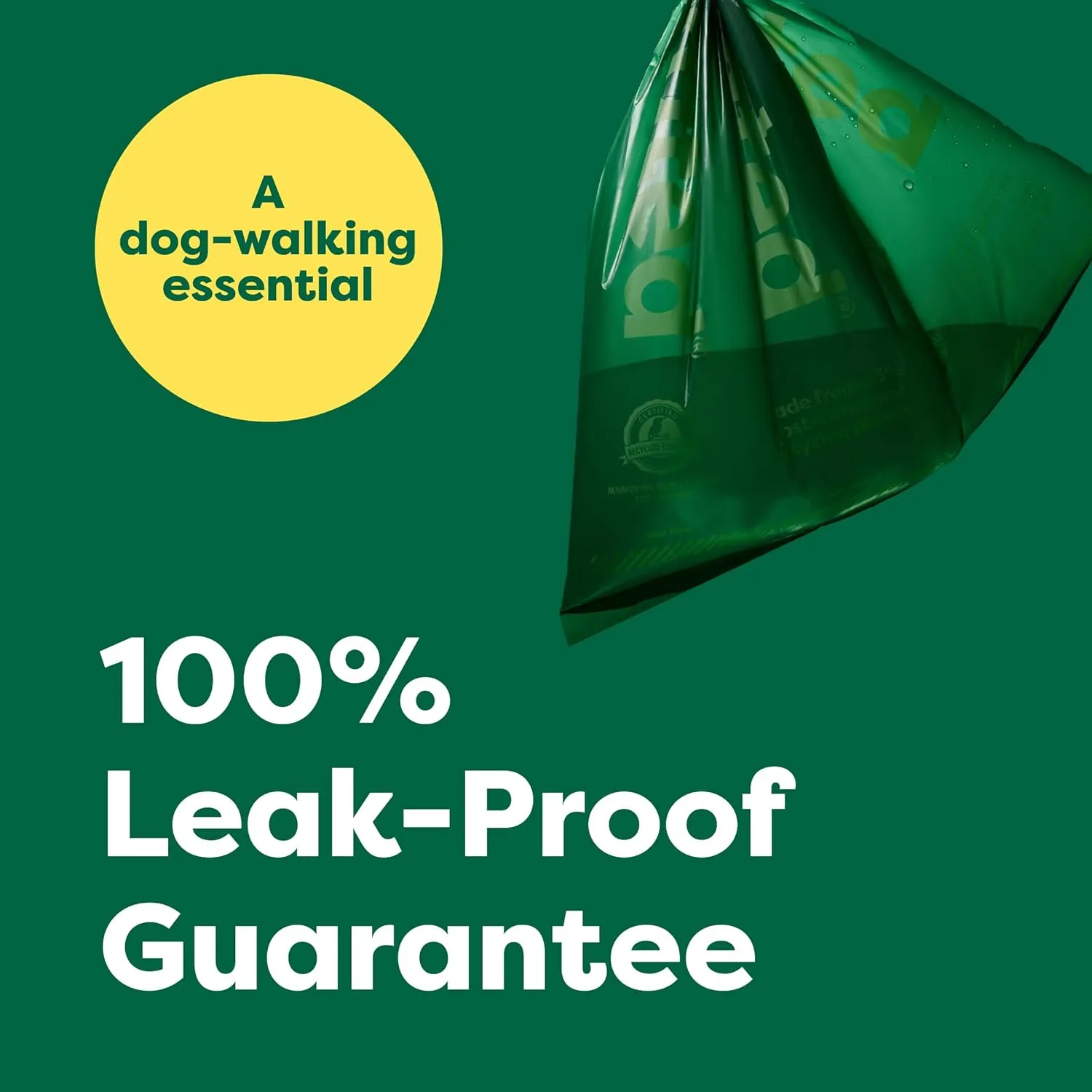 Earth Rated Dog Poop Bag Holder with Bags, Durable and Guaranteed Leakproof, Lavender Scented, 1 Dispenser and 900 Count