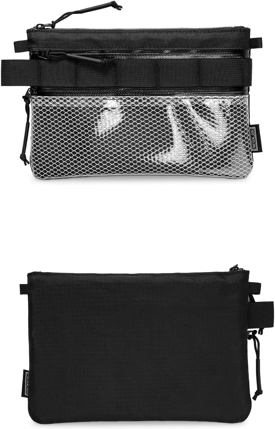 EDC Modular Carry Pouch, Waterproof Nylon Organization, Multifunctional Utility Carry Pouch, Semi-Transparent Mesh Pouch for Storing Tools, Daily Necessities