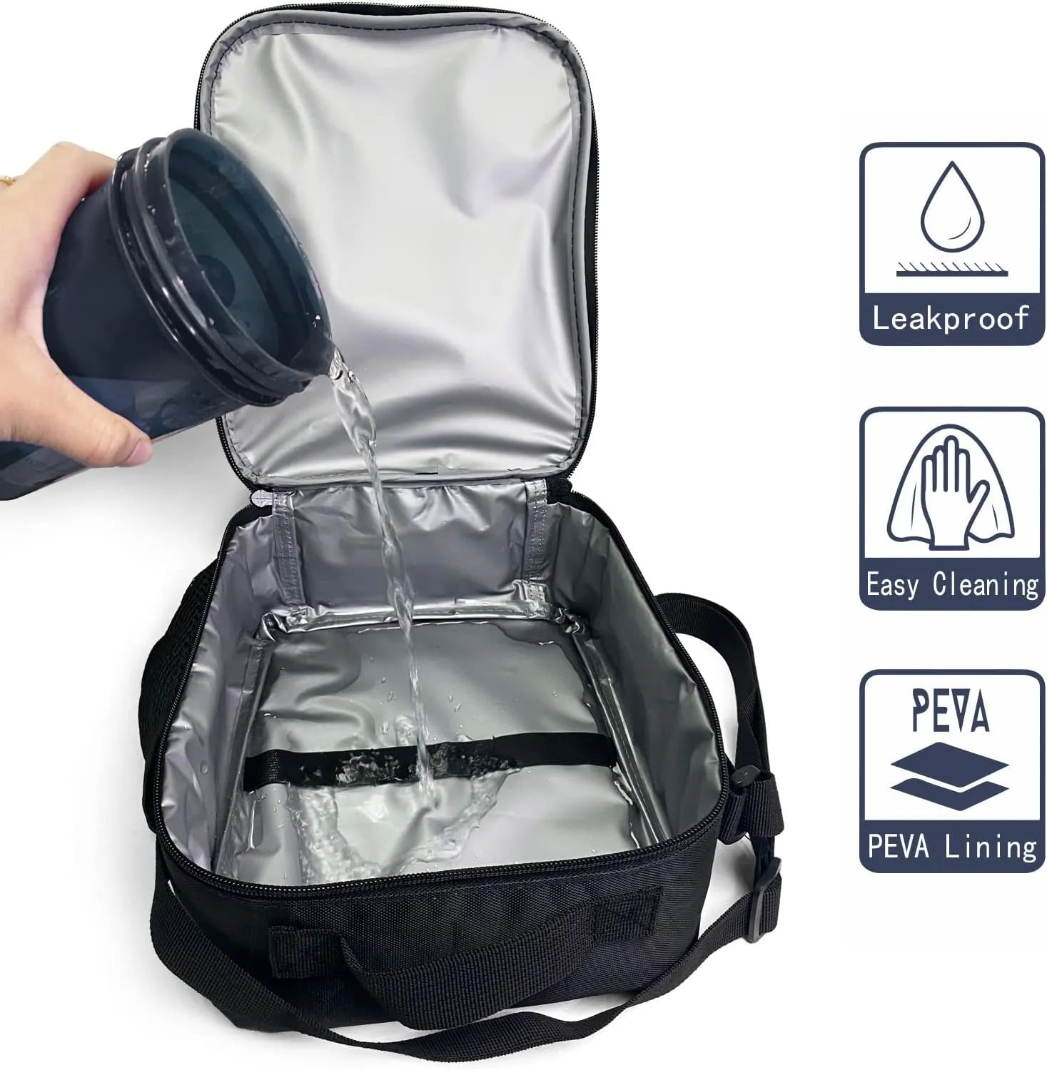 Elephant Lunch Box Insulated Lunch Bag for Women Men Reusable Large Capacity Lunchbox with Shoulder Strap Small Leakproof Cooler Food Bento Tote Bag for Work Travel Picnic