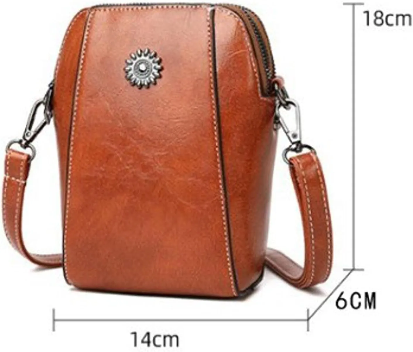 Elmyse Crossbody Bag Leather, Elmyse Crossbody Bag, Elmyse Bag, Retro All-Match Vertical Cellphone Soft Leather Bag