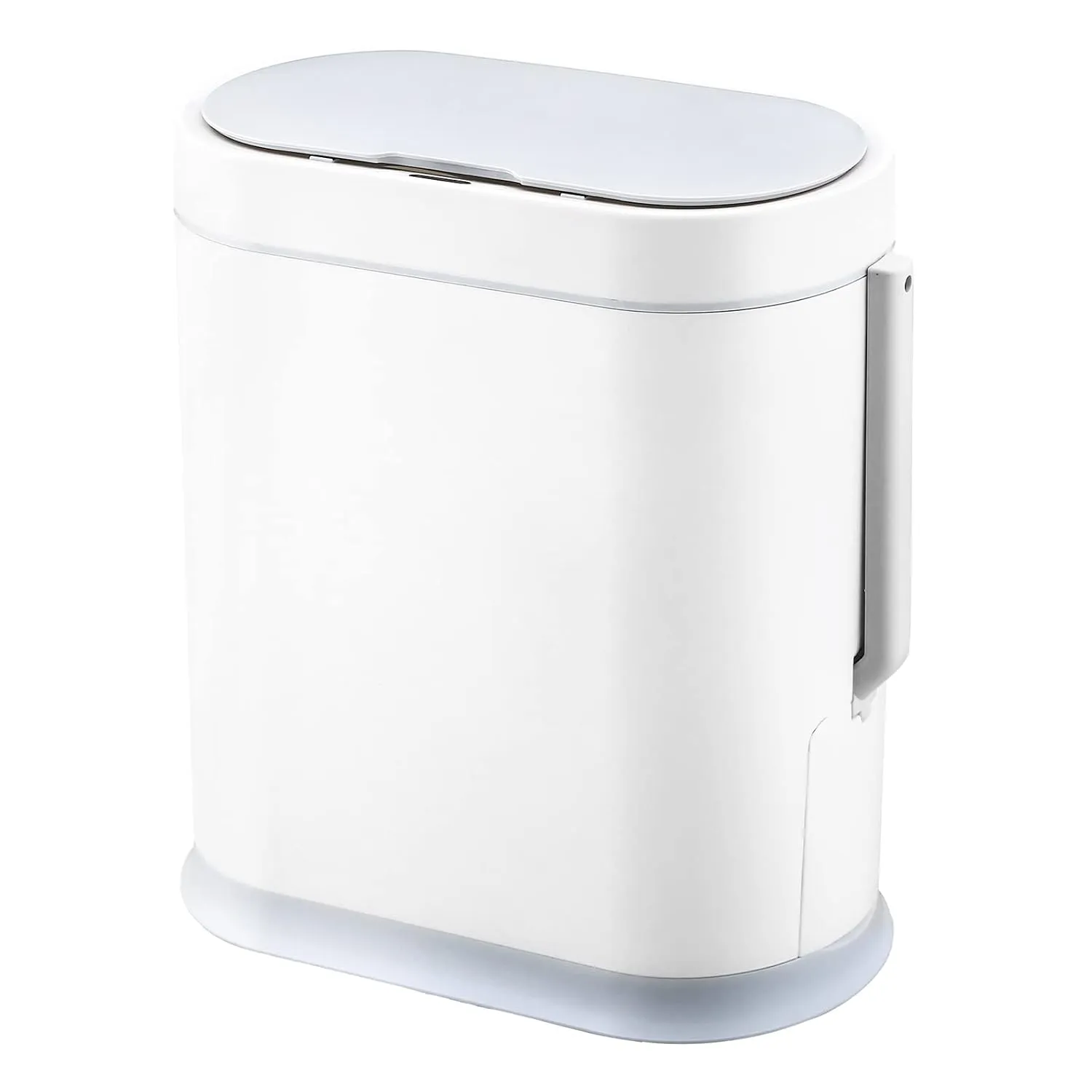ELPHECO Bathroom Trash Can with Toilet Brush 2.5 Gallon Waterproof Trash Bin Smart Garbage can with lid Motion Sensor Waste Bin Automatic Garbage Bin for Bathroom(White)