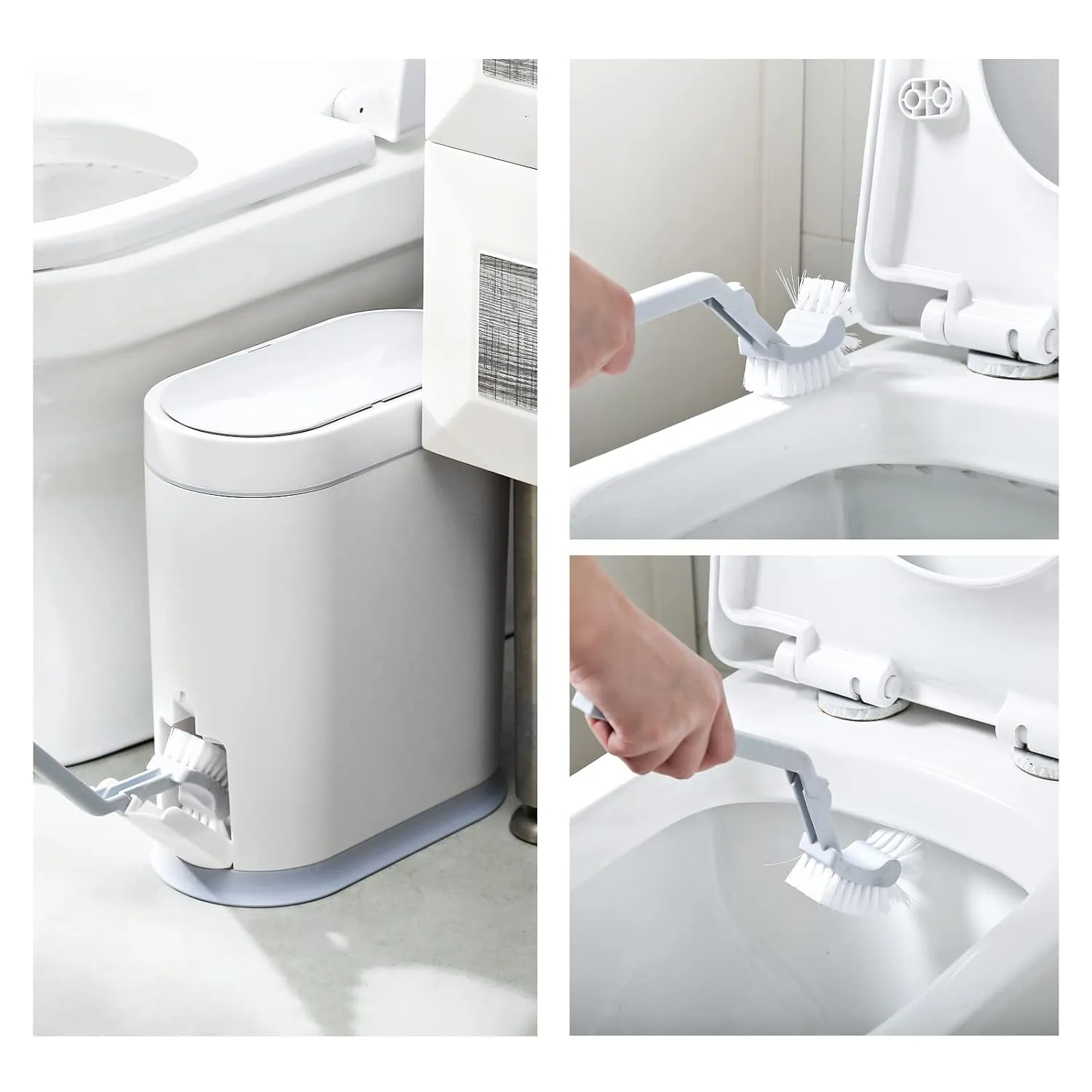 ELPHECO Bathroom Trash Can with Toilet Brush 2.5 Gallon Waterproof Trash Bin Smart Garbage can with lid Motion Sensor Waste Bin Automatic Garbage Bin for Bathroom(White)