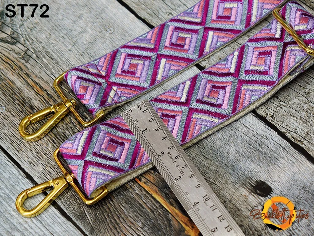 Embroidered Purse Strap Crossbody Strap for Purses Boho Bags Strap Embroidery Replacement Strap Boho Guitar Strap Handbag Strap gift for her