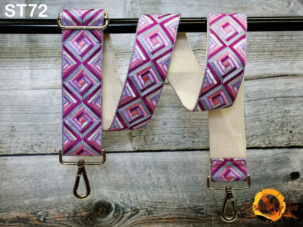 Embroidered Purse Strap Crossbody Strap for Purses Boho Bags Strap Embroidery Replacement Strap Boho Guitar Strap Handbag Strap gift for her