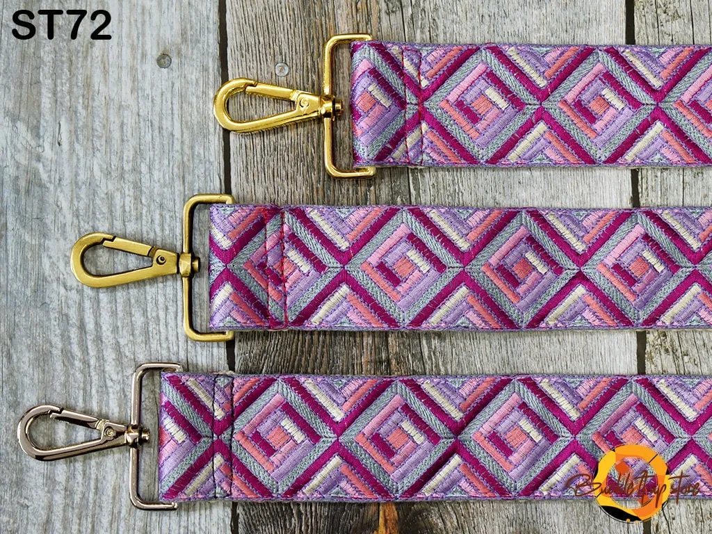 Embroidered Purse Strap Crossbody Strap for Purses Boho Bags Strap Embroidery Replacement Strap Boho Guitar Strap Handbag Strap gift for her
