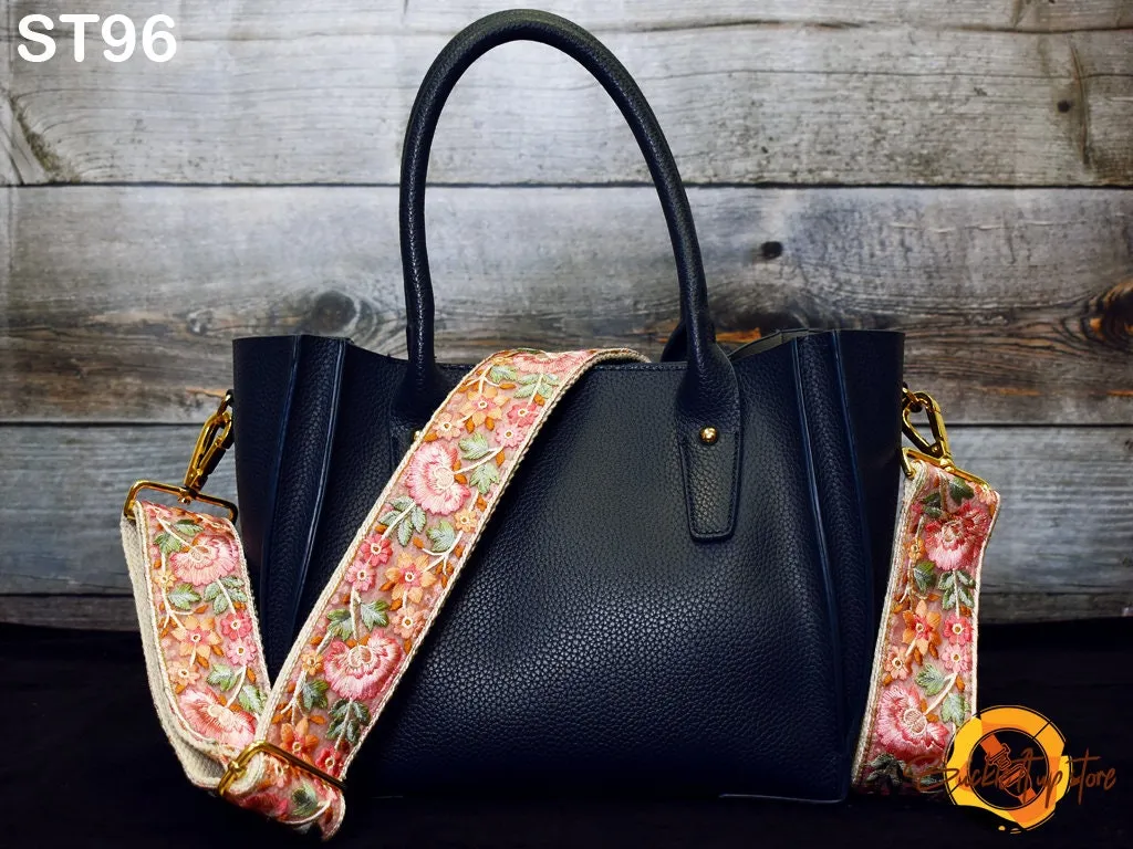 Embroidered Purse Strap Crossbody Strap for Purses Handbag Boho Bag Strap Floral Embroidery Replacement Strap Boho Guitar Strap Gift for her