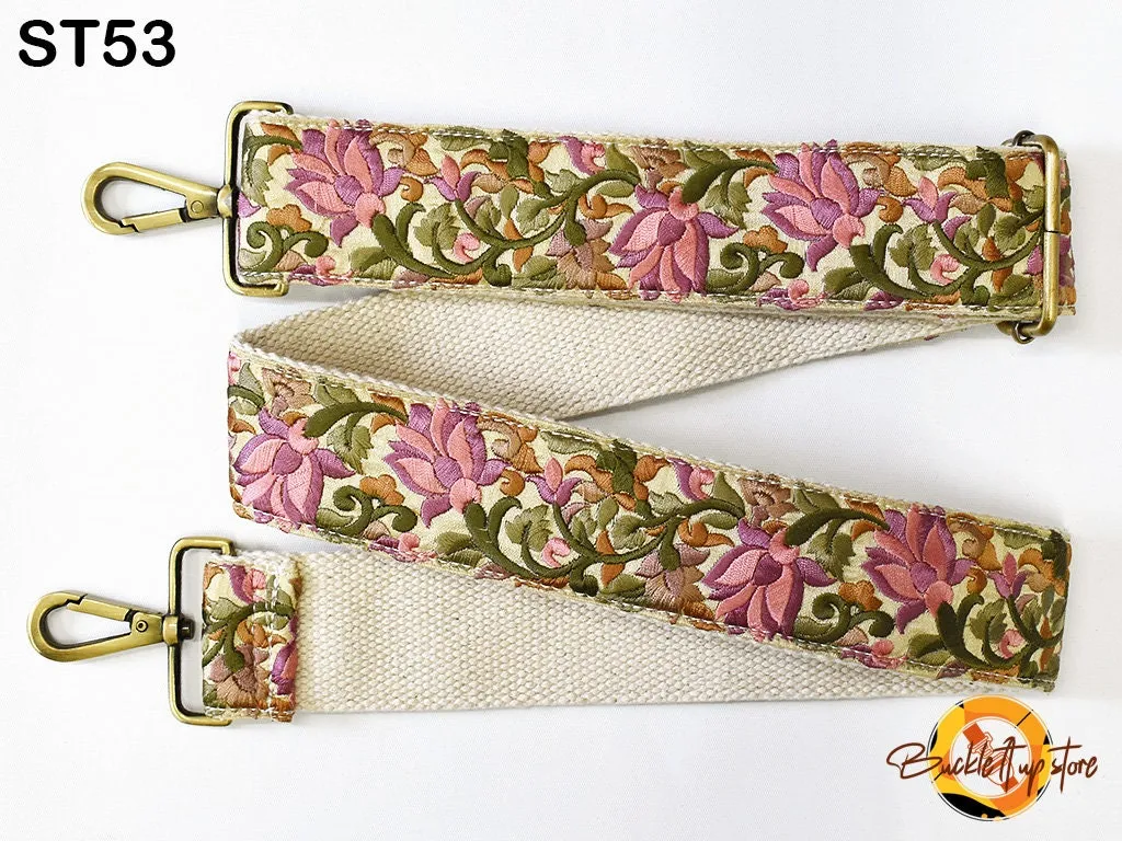 Embroidery Replacement Strap Purse Strap Crossbody Strap for Purses Embroidered Boho Bags Strap Boho Guitar Strap Handbag Strap gift for her