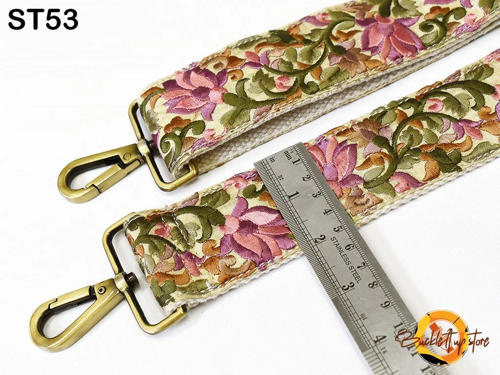 Embroidery Replacement Strap Purse Strap Crossbody Strap for Purses Embroidered Boho Bags Strap Boho Guitar Strap Handbag Strap gift for her