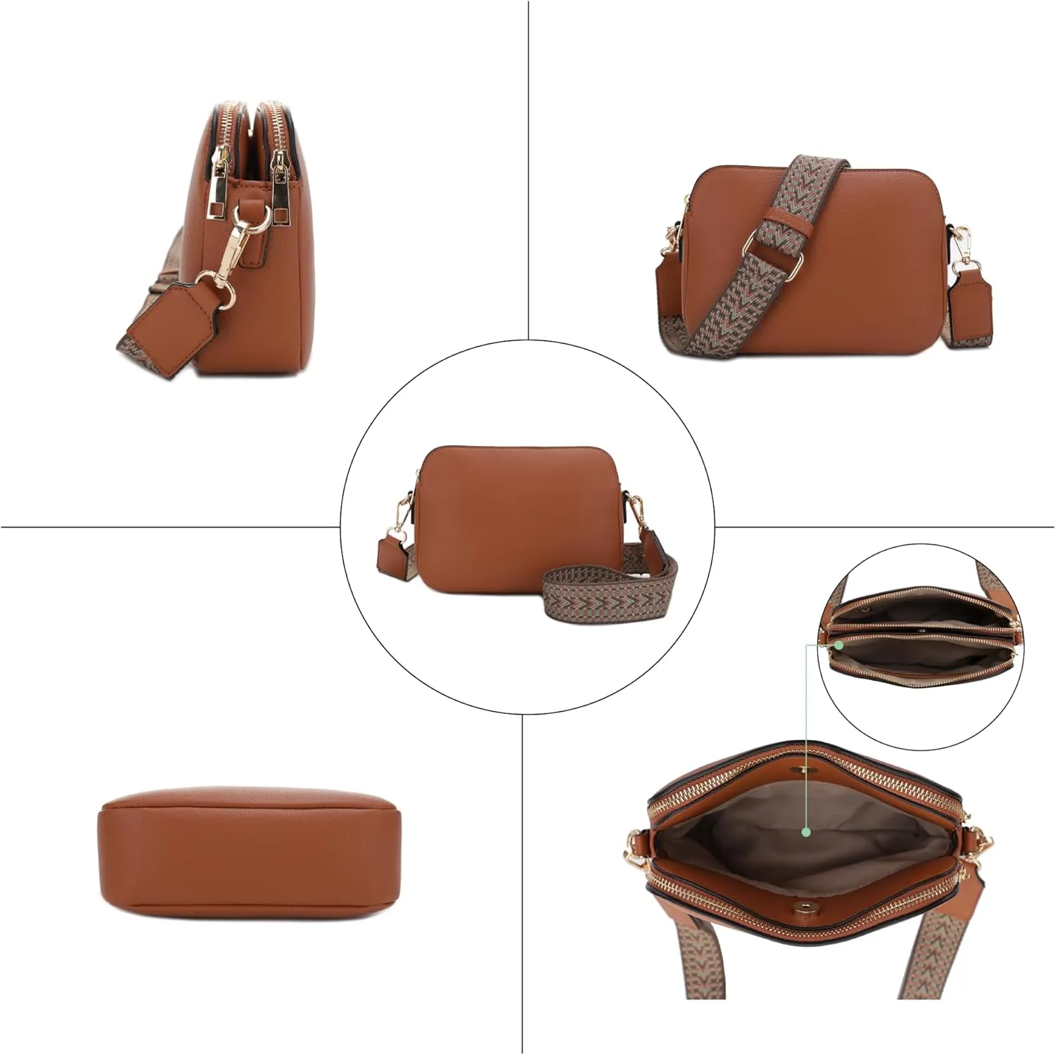 Emperia Crossbody Bag for Women Small Crossbody Camera Purses with Adjustable Webbing Shoulder Strap