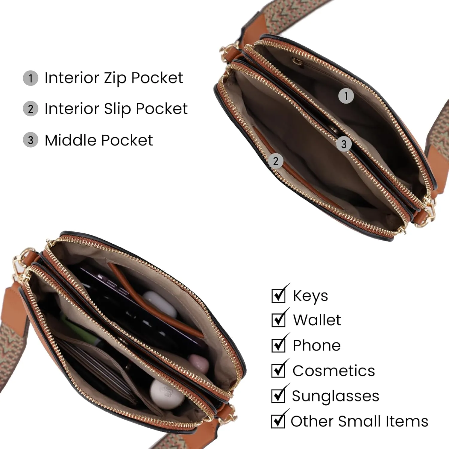 Emperia Crossbody Bag for Women Small Crossbody Camera Purses with Adjustable Webbing Shoulder Strap