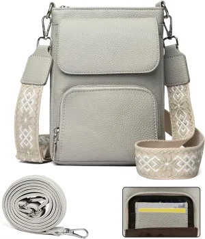 Eslcorri Small Crossbody Bags for Women Leather Cell Phone Purse Multi Pocket Wallet Shoulder Handbag with Card Slots