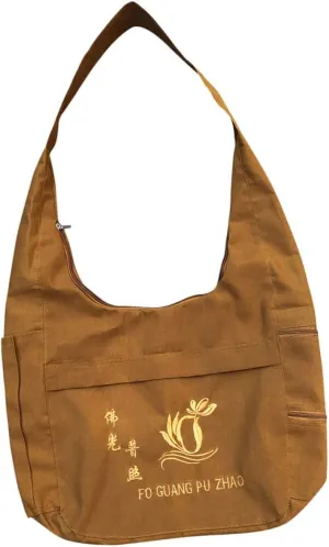 Ethnic Style Monk Sling Bag Large Capacity Temple Scriptures Pouch for Outdoor Use Simple and Elegant Design Present for All