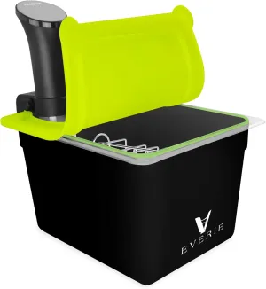 EVERIE Sous Vide Container with Universal Silicone Lid and Sous Vide Rack and Container Sleeve Compatible with Anova All Models,Breville Joule, Instant Pot Sous Vide Cooker (KIT-TY-GJ)