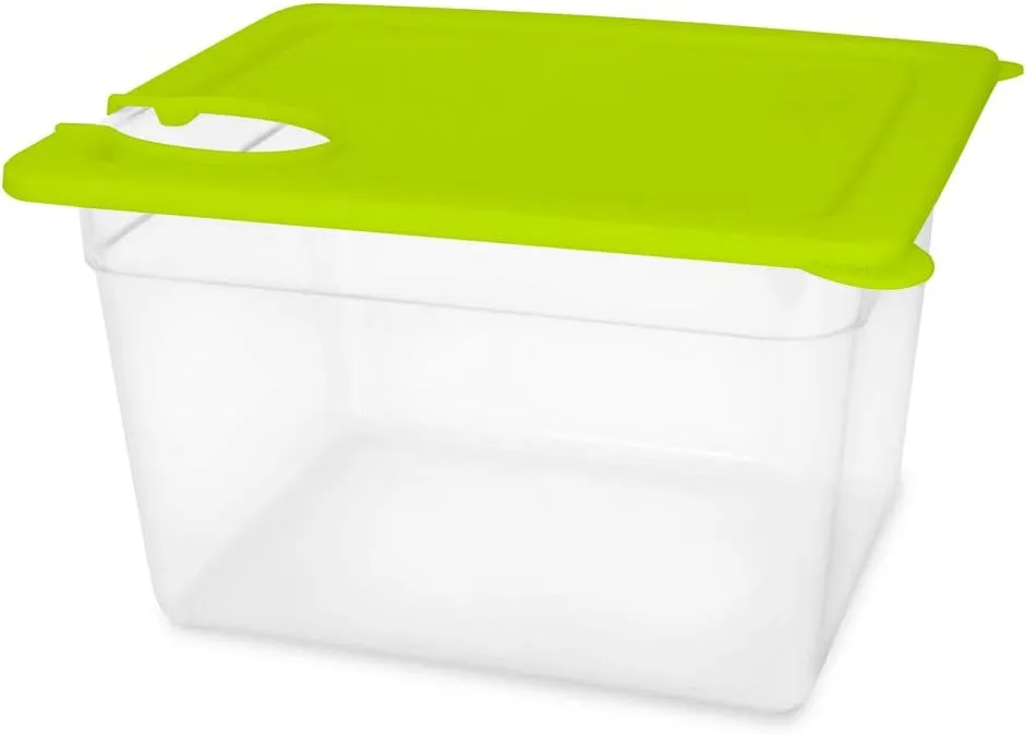 EVERIE Sous Vide Container with Universal Silicone Lid and Sous Vide Rack and Container Sleeve Compatible with Anova All Models,Breville Joule, Instant Pot Sous Vide Cooker (KIT-TY-GJ)