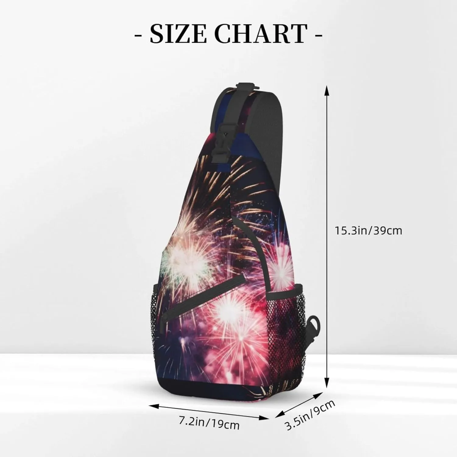 Explosion Firework Print Men'S Casual Crossbody Chest Bag - A Versatile Accessory For Everyday Use And Short Trips
