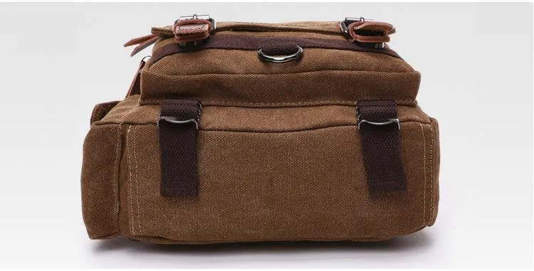 Exquisite Outdoor Canvas Crossbody Bag Travel Shoulder Bag- Khaki