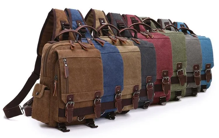 Exquisite Outdoor Canvas Crossbody Bag Travel Shoulder Bag- Khaki