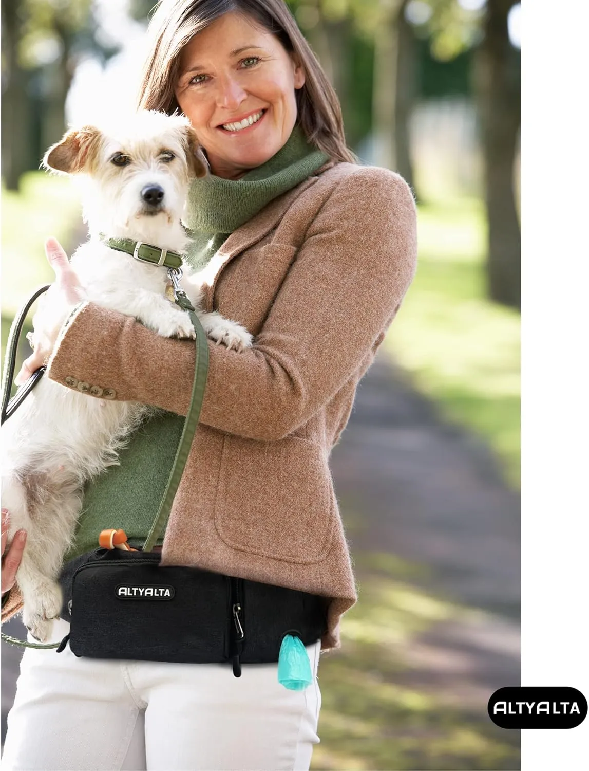 EZ Dog Walking Fanny Pack, Dog Training Treat Pouch, Easy for Walking with Dogs, Belt Bag with 6 Pockets and Waste Bag Dispenser