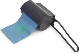 FABLE Waste Bag Holder - Poop Bag Case Made From Lightweight Silicone - Dual Attachment Points, Secure to Any Leash - Twist Off Cap & Anti-Spin Interior - Includes 3 Bag Rolls (45 Waste Bags), Black