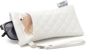 Face Shadow Double Glasses Case Soft Eyeglass Case For Women Men Squeeze Top Sunglasses Case With Cleaning Cloth