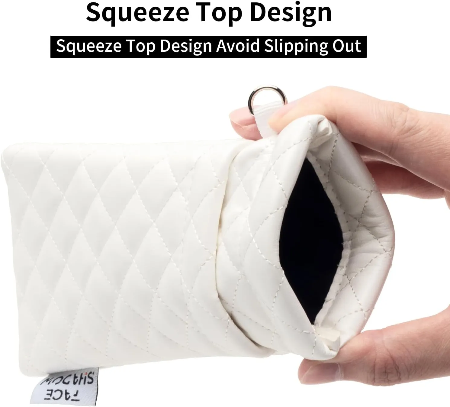 Face Shadow Double Glasses Case Soft Eyeglass Case For Women Men Squeeze Top Sunglasses Case With Cleaning Cloth