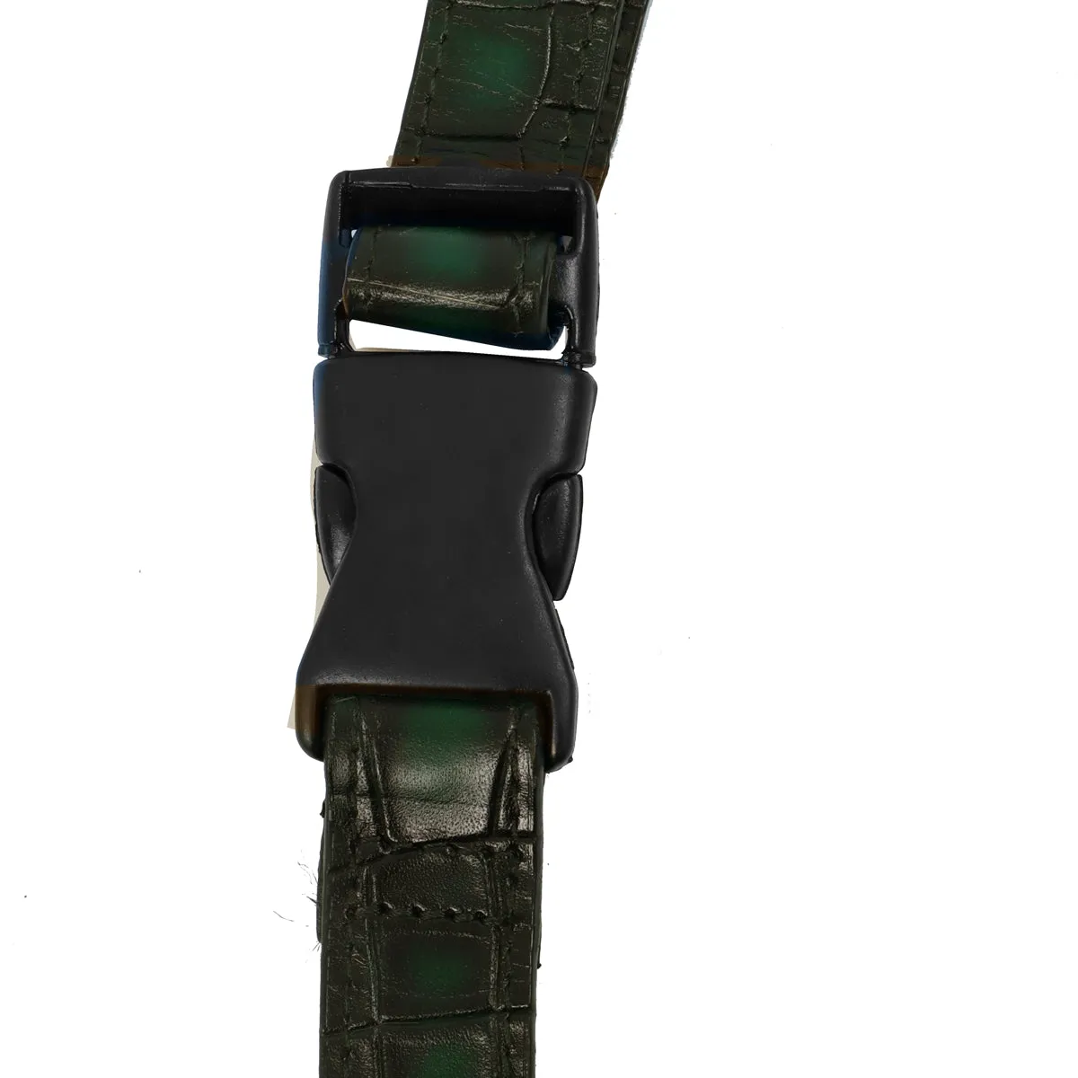 Fanny Pack In Green Croco Texture Leather