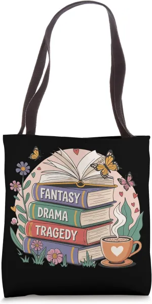 Fantasy Drama Tragedy Books Subtle Floral Tote Bag