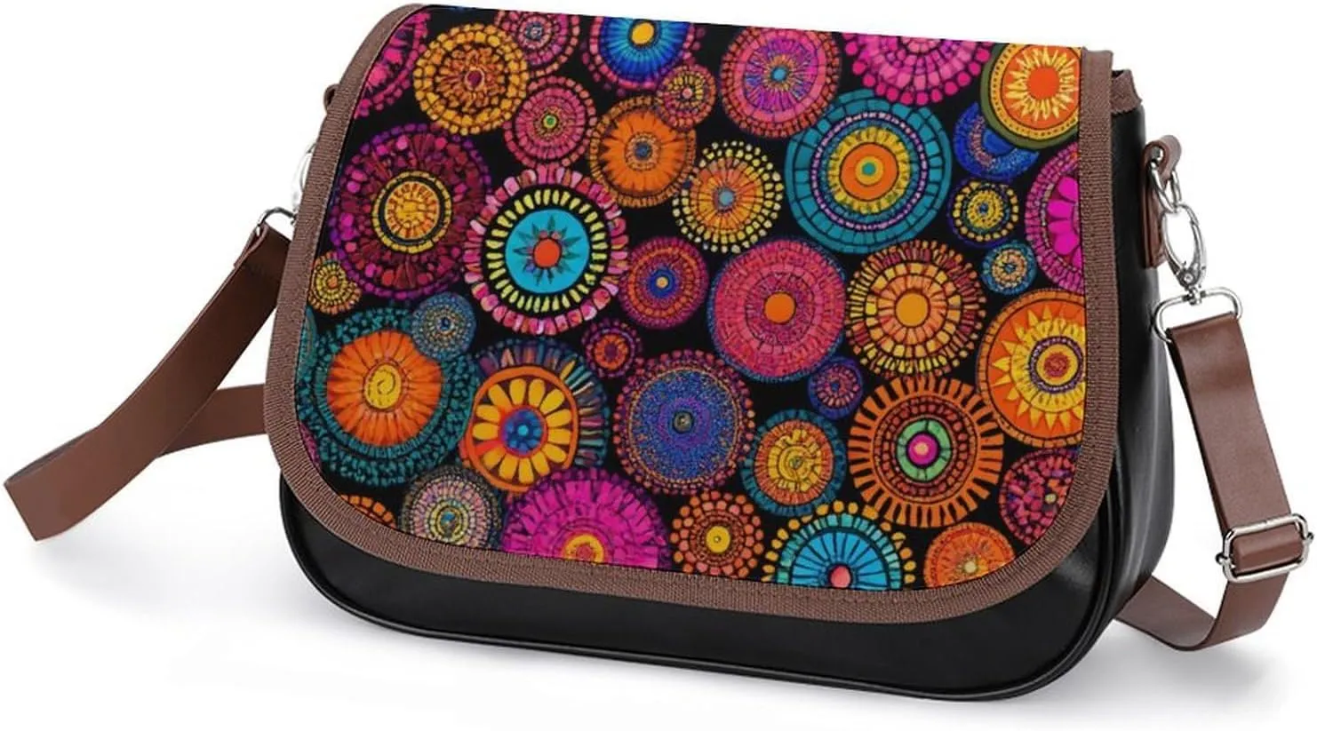 Fashion Crossbody Bag Vintage Leather Shoulder Purse With Adjustable Strap