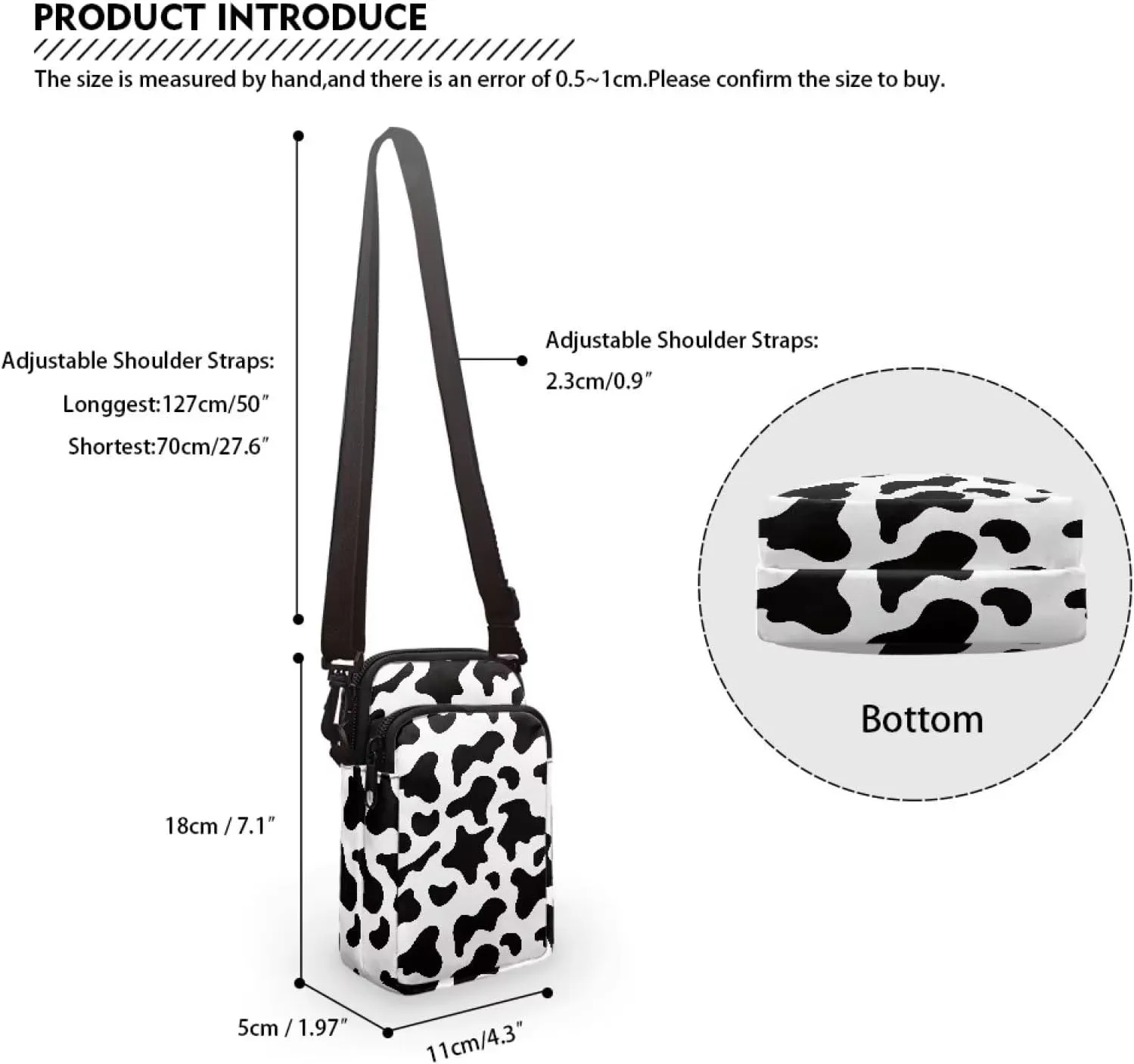 Fashion Crossbody Bags Organizer, Small Phone Purse Wallet with Detachable Shoulder Strap for Travel