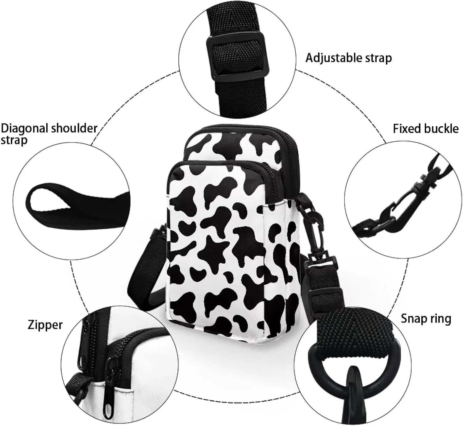 Fashion Crossbody Bags Organizer, Small Phone Purse Wallet with Detachable Shoulder Strap for Travel