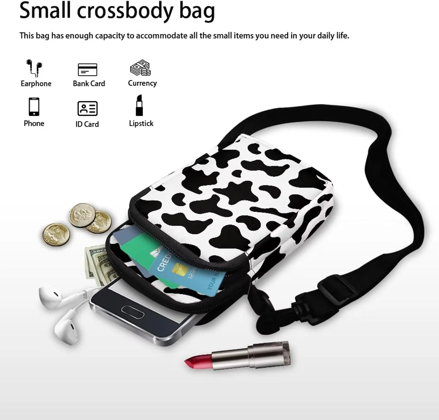 Fashion Crossbody Bags Organizer, Small Phone Purse Wallet with Detachable Shoulder Strap for Travel