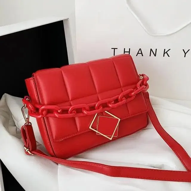 Fashionable Women's Bag Autumn Winter Female Literary Single-Shoulder Bag Chain Design Cross-Body Bag Trendy Women's Bag