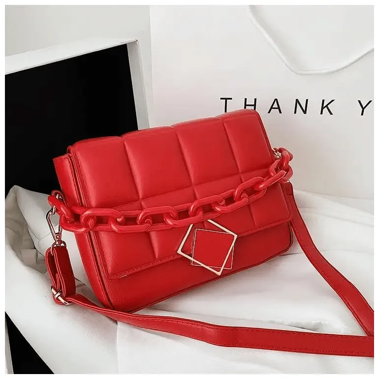 Fashionable Women's Bag Autumn Winter Female Literary Single-Shoulder Bag Chain Design Cross-Body Bag Trendy Women's Bag
