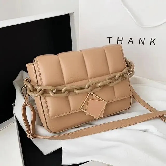 Fashionable Women's Bag Autumn Winter Female Literary Single-Shoulder Bag Chain Design Cross-Body Bag Trendy Women's Bag
