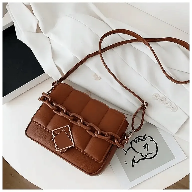 Fashionable Women's Bag Autumn Winter Female Literary Single-Shoulder Bag Chain Design Cross-Body Bag Trendy Women's Bag