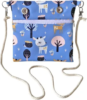Faux Rabbit Fur Sugar Glider Bonding Carry Pouch Portable Small Animal Carrier Bag Small Animal Bonding Crossbody Strap for Hamster Rat Gerbil with Vent (Blue)