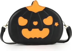 Fecialy Halloween Pumpkin Crossbody Bag Novelty Devil Shoulder Bag Horror Halloween Funny Purses