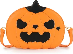Fecialy Halloween Pumpkin Crossbody Bag Novelty Devil Shoulder Bag Horror Halloween Funny Purses