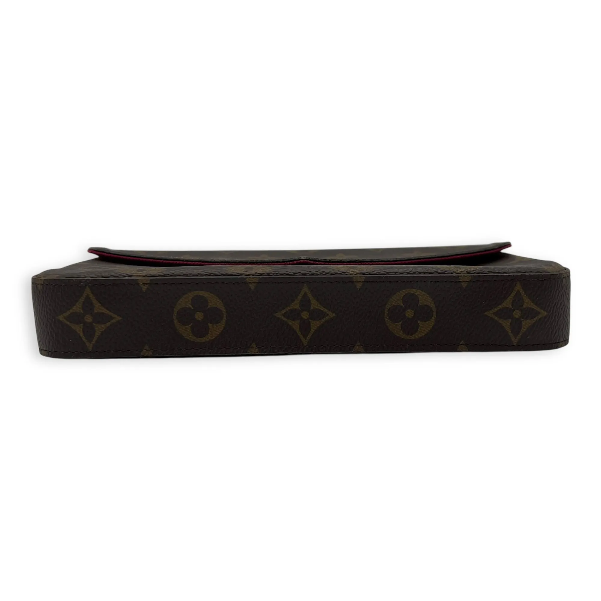 Felicie Crossbody Bag Brown in Monogram Coated Canvas, Gold hardware