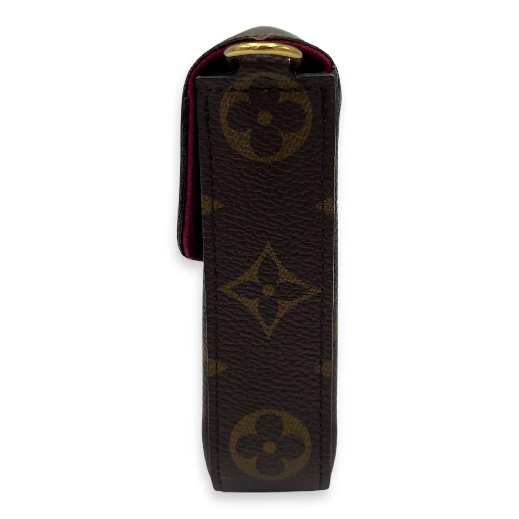 Felicie Crossbody Bag Brown in Monogram Coated Canvas, Gold hardware