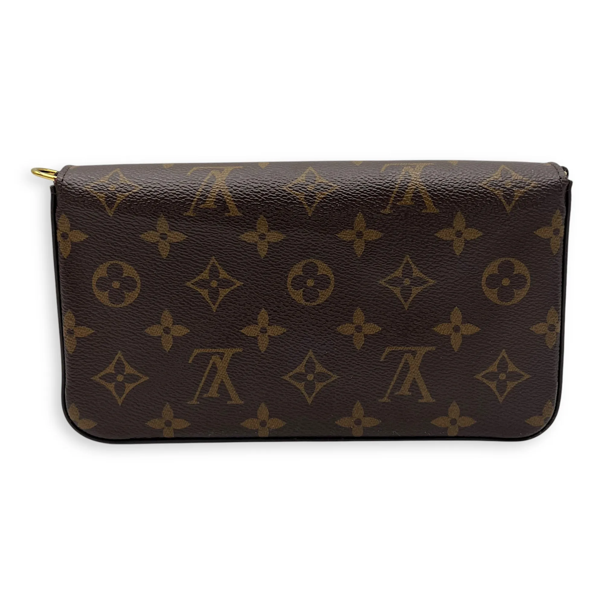 Felicie Crossbody Bag Brown in Monogram Coated Canvas, Gold hardware