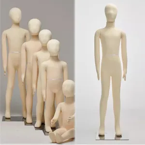 Female Tailors Dummy Mannequin Manikins with Flexible Arms & Legs, Tailors Dressmaker Dummy Manikin for 1-14 Years Old Kids, Removable Head with Stand