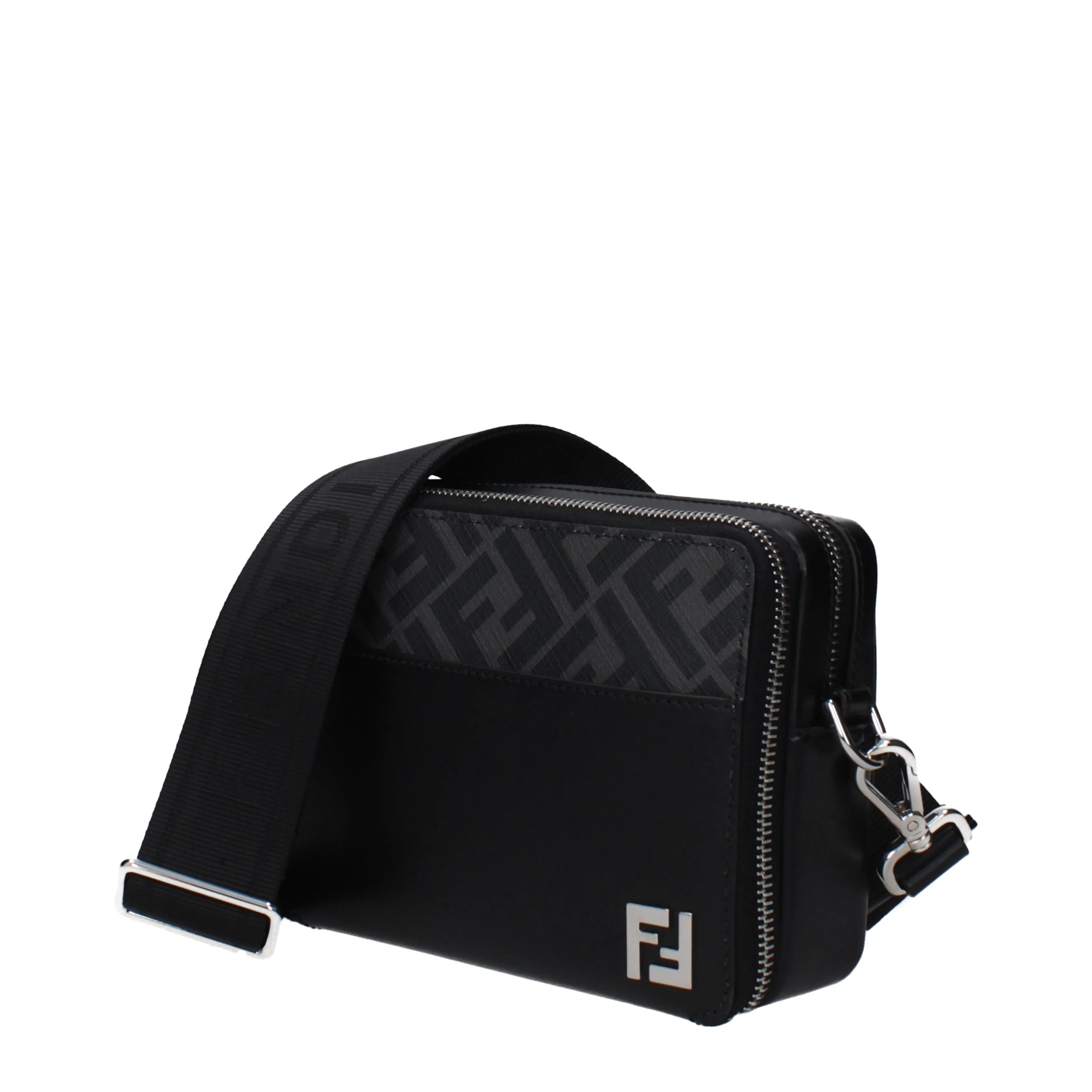 Fendi Shoulder Bags Camera case Man Fabric Black/Gray