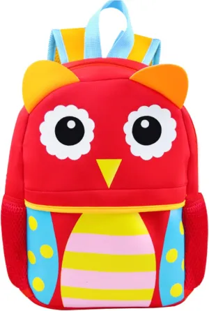 Fenrici Cute Owl Toddler Backpack for Girls – Lightweight Preschool Daycare Bag with Side Pockets – Red Animal Design for Ages 2–5 – Soft, Durable, and Adjustable Straps